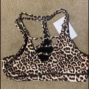 Large leopard Zyia grid bra NWT